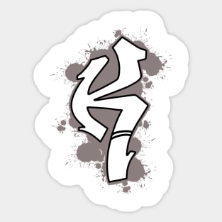 Graffiti style K Sticker